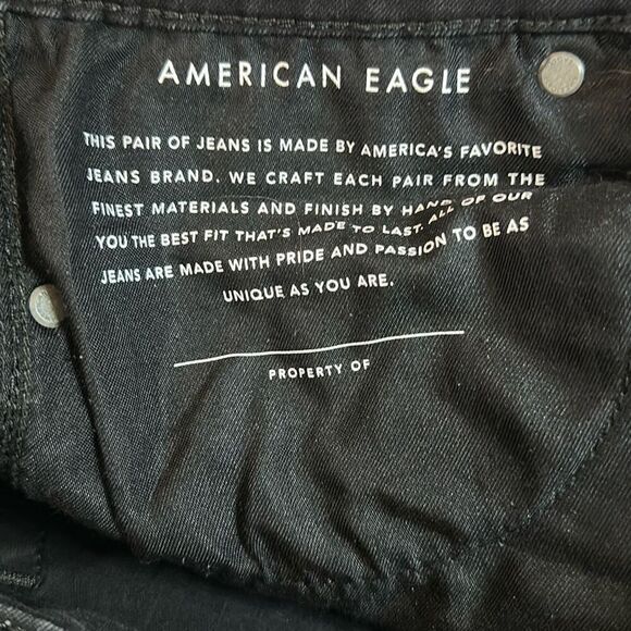 American Eagle Men’s Next Level Flex Skinny Black Jeans size 32x30 - Picture 6 of 9